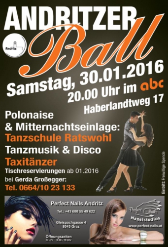 Andritzer Ball  Sa 30.1.2016 mit Freizeit u. Tanzclub Andreas u.Friends Mitternachtseinlage 06644512100